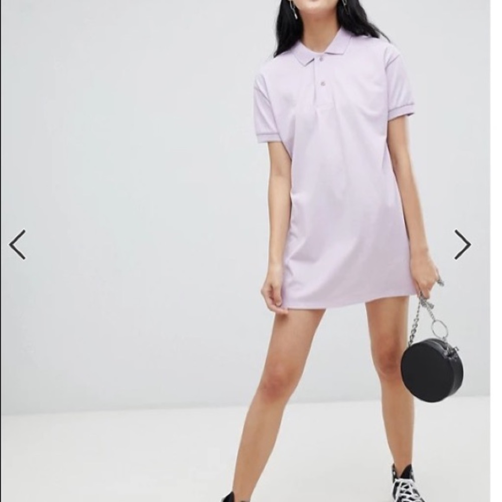Pull & Bear lavender polo dress mini collared